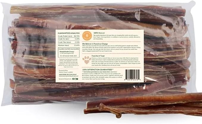 Bully Sticks (12 Inch-20 Pack) | European Quality | Single Ingredient Beef Pizzle Dog Chews | Long Lasting Rawhide Alternative | Medium to Large Dogs