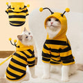 Selena Cat Bee Antennae Costume Hoodies Cute Bee Stripes Dog Kitten Puppy Pet Apparel (Medium,Yellow&Black)