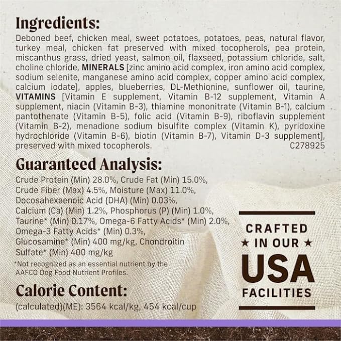 Merrick Grain Free Beef + Sweet Potato Recipe Dry Puppy Food, 4 lbs. ( packaging may vary )