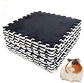 10Pcs 11” x 11” Guinea Pig Pads Washable, Reusable Guinea Pig Fleece Cage Liners, Soft Warm Rabbit Sleep Mat Blanket Bed (Black)