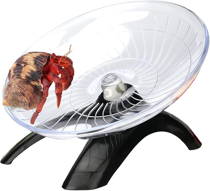 Hermit Crab Running Wheel Toy, Hamster Exercise Wheel, Small Animal Cage & Tank Accessory for Hermit Crabs, Hamsters, Rats, Gerbils, for Active Play and Exercise