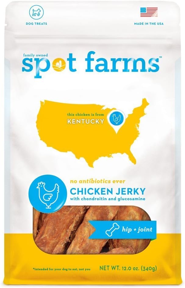 Spot Farms Chicken Jerky Healthy All Natural Dog Treats Human Grade for Hip and Joint 12 oz