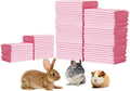Amakunft Rabbit Pee Pads, Pet Toilet/ Potty Training Pads, Super Absorbent Guinea Pig Disposable Diaper for Hedgehog, Hamster, Chinchilla, Cat, Reptile and Other Small Animal (100pcs-18 x13, Pink)