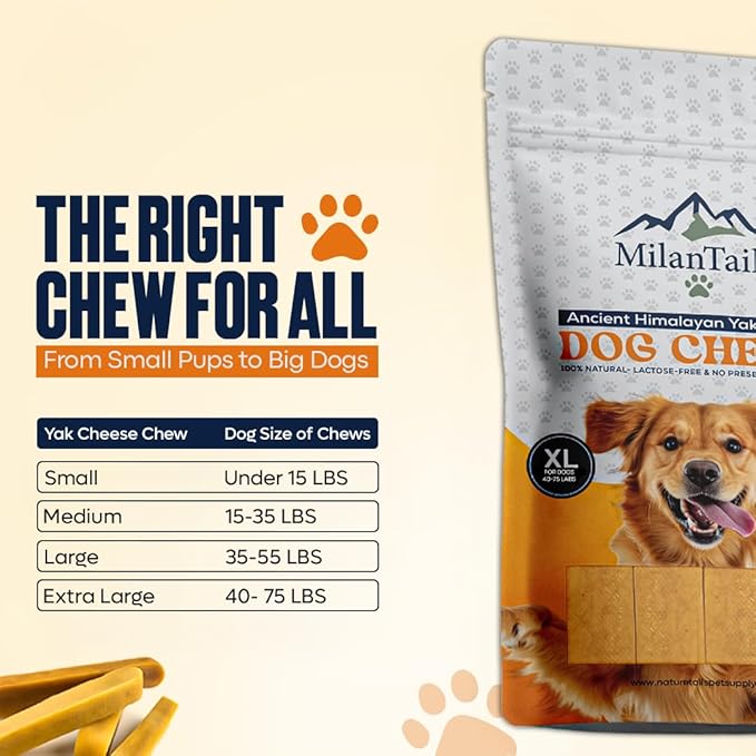 Premium Gold Yak Cheese Himalayan Dog Chews, Dog Treats for Dogs, All Natural, High Protein, for Aggressive Chewers - 1 LB Bag (Extra Large, 4 Pack)