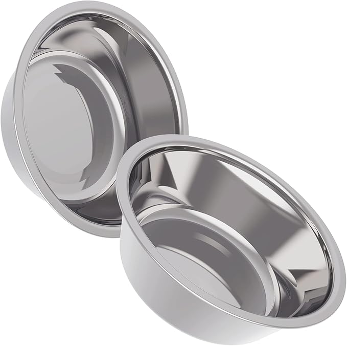 AVERYDAY 25oz Stainless Steel Dog Bowls Set, 2 Pack for Replacement Dogs Bowl Stand, 3.1 Cups Metal Dog Bowls, 6 Inch Small Medium Dogs Water Bowl for Raised Feeder with Opening 6.5-6.65"