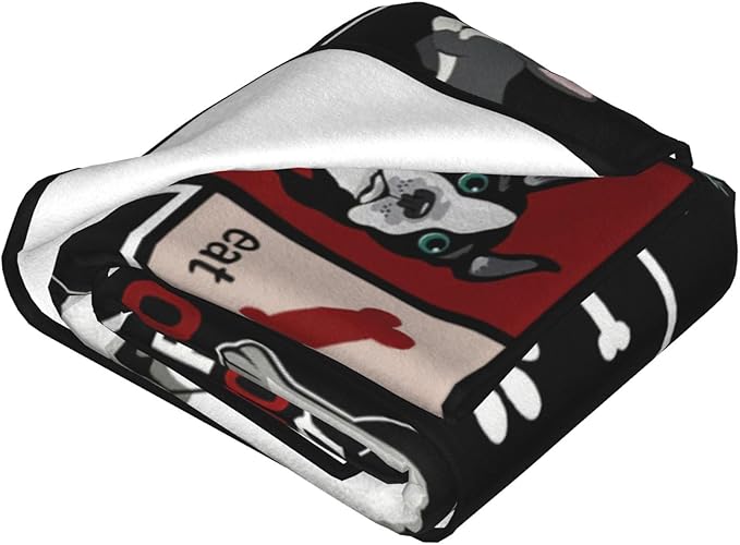 Boston Terrier Blanket Boston Terrier Gifts Throw Blankets Fleece Flannel Blanket Plush Lightweight Blanket Dog Stuff Gift for Couch Sofa Bed for Women Girls 60"X50"