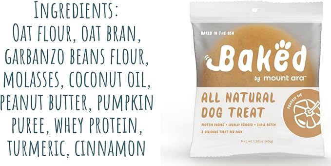 Baked by Mount Ara Human Grade Dog Biscuits 1.75 Ounce (Pack of 12) – Bulk Dog Cookies for Dog, Individually Wrapped Dog Treats, Individual Dog Cookies (12 Pack, Pumpkin Pie)