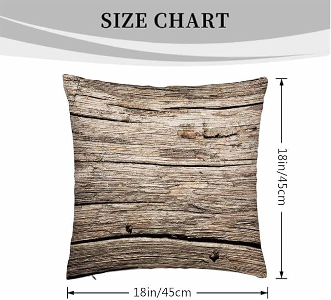 Square Cushion Cases Rustic Nostalgic Old Wooden Planks Texture Pack of 2,Throw Pillow Case Decorative for Bedroom Living Room Couch 18X18 Inch