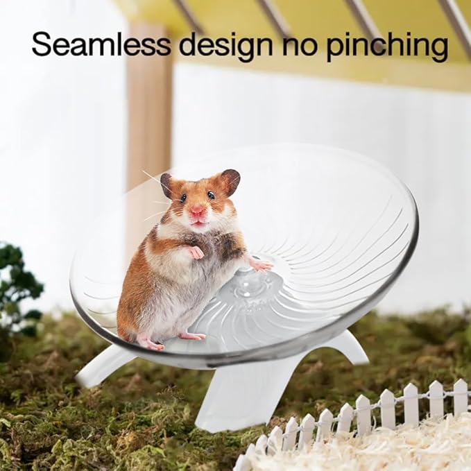 Silent Hamster Wheel,Small Pets Exercise Wheel Hermit Crab Spinner Exercise Running Wheels for Gerbil Ferret Chinchilla and Dwarf Hamster(5.12 inch,Color:White)