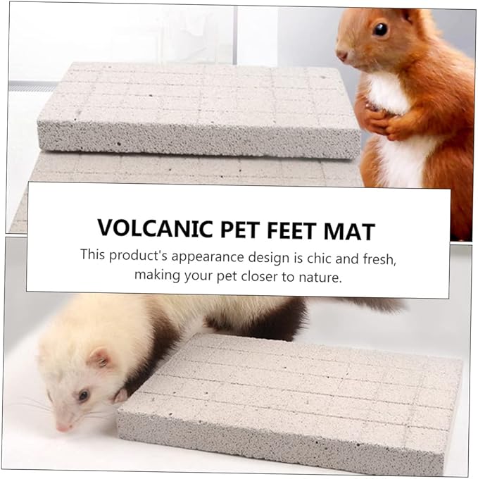 BESTonZON 1Pc Volcanic Rabbit Scratch Board Pet Feet Mat for Hamsters Hedgehogs and Animals Smooth Surface for Grooming and Claw Blunting Easy to Place Cage