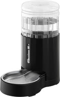 CZPET Dog Water Bowl Dispenser 4L, Wider Mouth & Upgraded Brush for Easy Cleaning Automatic Cat Gravity Refilling Waterer with Removable Stainless Steel Bowl, Large Drinking Area for Multi-Pet (Black)
