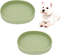 Silicone Cat Dog Bowls, Non Slip Dog Food Cat Feeding Plates, Pet Drinking Bowl for Dry and Wet Food, 10 OZ/330ML Water Bowl for Small Pets 2PCS (Green)