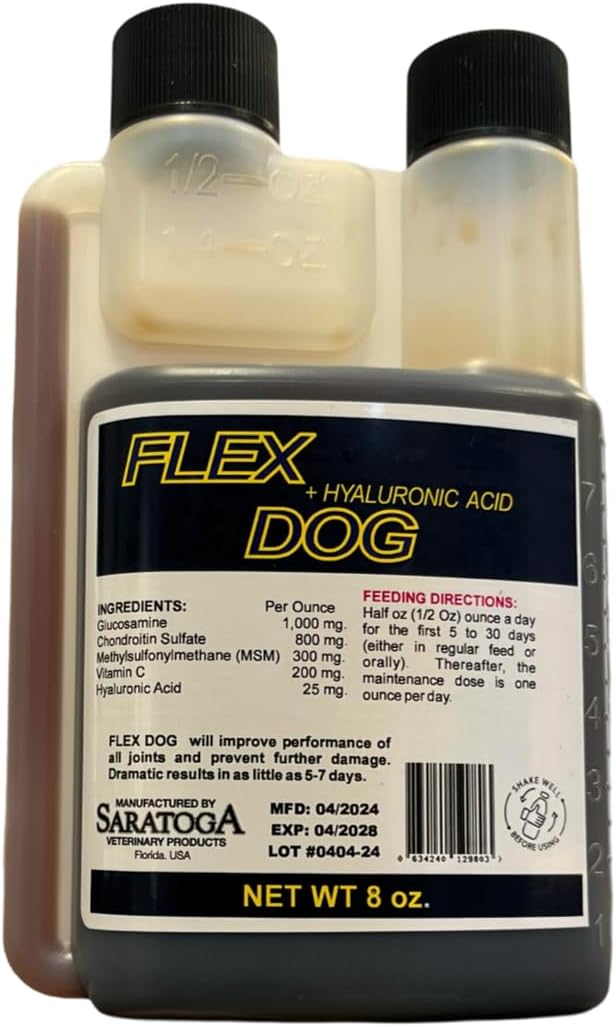 Flex Dog Hyaluronic Acid Joint Supplement for Dogs - Advanced Hip & Joint Support for Mobility, Pain Relief & Flexibility formulated with MSM, Glucosime, Chondroitin, and Vitamin C