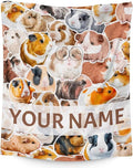 Personalized Guinea Pig Blanket with Name - Soft, Fuzzy & Warm - 50"x60" Throw Size Blanket for Bed, Couch, Sofa - Colorful Cute Throw Gifts for Adults, Kids
