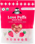 Lord Jameson Sweet Beat Light & Crunchy Love Puffs - Strawberry & Beet - Dog Treats, Low-Calorie, Low-Sugar, Gluten & Preservative-Free, USDA Certified Organic - Made In USA 4 oz
