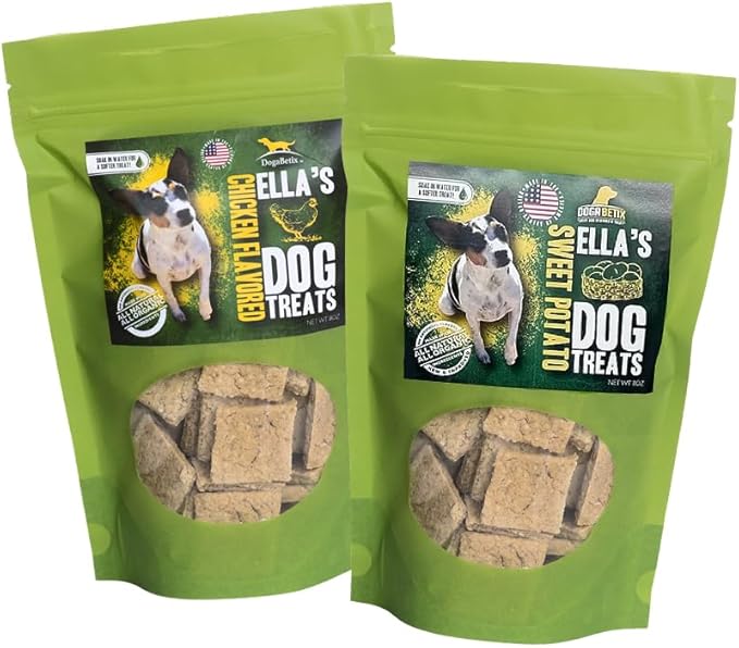 Ella's Diabetic Dog Treats 16 oz - Sweet Potato and Chicken -Low Glycemic Ingredients - Vet Approved - Made in USA by Owners of Diabetic Dogs - Healthy for All Dogs!