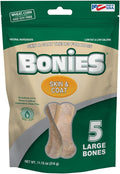 Bonies Natural Skin & Coat Formula Large-Sized Single Bone - Promote Silky Coat & Healthy Skin, Healthy Teeth & Fresh Breath, Low Calories - Chicken Flavor, [Large Dogs], 5 Bones
