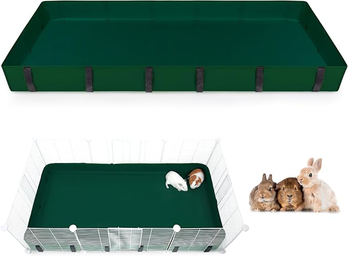 Glittme Guinea Pig Cage Liner, Waterproof Liner for Guinea Pigs, Guinea Pig Bedding with Tarp Bottom for Grid Cage, Cage Liners for Guinea Pig, Bunny, Hamster, Rabbit,Not Include Cage,47 * 24 inches
