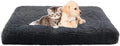 huraty Extra Large Dog Bed Mat Memory Foam Soft Pet Bed Cushion Faux Fur Calming Bed for Large Dogs Waterproof Non-Slip Backing, Charcoal, XXL