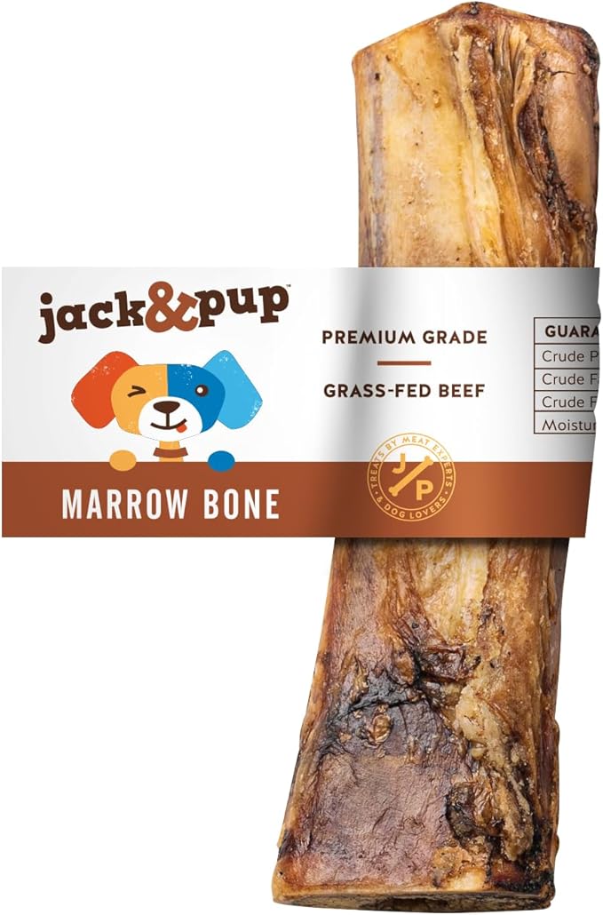 Jack&Pup Marrow Bones for Dogs, Long Lasting Dog Bones for Large Dogs, 6" Marrow Bone, Natural Beef Bone (1 Pack)