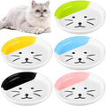 Hillban 5 Pcs Ceramic Cat Food Plate Set, 6'' Shallow Cat Food Dish Cute Nonslip Flat Wide Bowl Colorful Small Feeding Bowls for Indoor Puppy, Dishwasher Safe