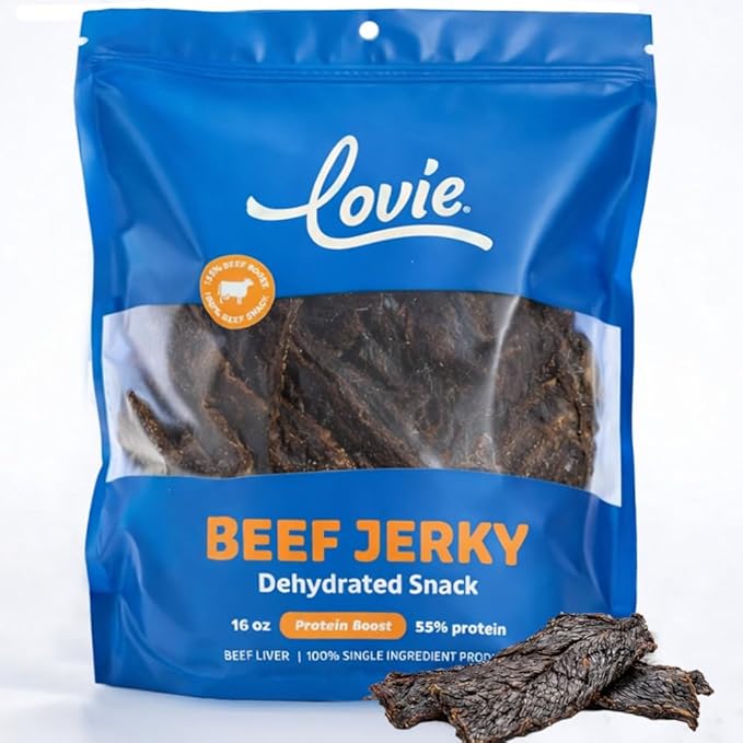 Lovie Treats Dried Liver Dog Treats | Air Dried Beef Liver for Dogs | Dehydrated Liver Treats for Dogs | Single Ingredient | Grain Free | All Breeds