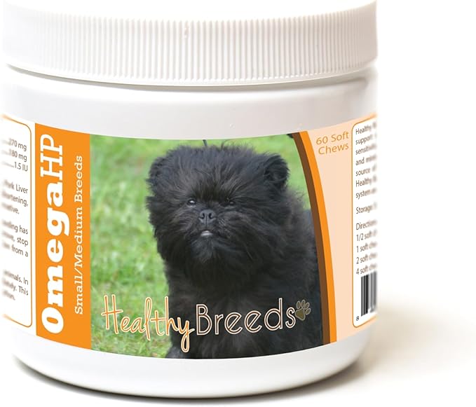 Healthy Breeds Affenpinscher Omega HP Fatty Acid Skin and Coat Support Soft Chews 60 Count