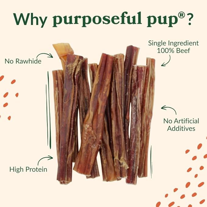 Bully Sticks (6 Inch-20 Pack) | European Quality | Single Ingredient Beef Pizzle Dog Chews | Long Lasting Rawhide Alternative | Small to Medium Dogs