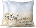 Pillow Cases Bible Verse Quote God is Within Her She Will Not Fail Pack of 2,Decorative Throw Pillow Covers for Couch Bedroom Living for Girl Boy 18X18 Inch