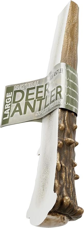 Deer Antlers for Dogs – Large Split (7.5-9 Inch), Stimulating Chew, Naturally Shed in The Wild, Responsibly Gathered in The USA