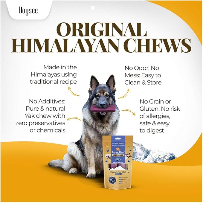 Dogsee Blueberry Flavor Himalayan Yak Cheese Dental Chews for Dogs - (Medium 6)| Dog Treats Healthy | Cleans Teeth & Freshens Breath | No Grain, No Gluten | Dog Chews Rawhide Free