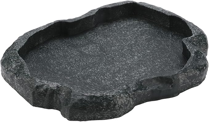 Tortoise Water Dish, Resin Snake Water Bowl, Reptile Food Feeding Dish for Tortoise, Lizard, Iguana, Frog, Snake, Pet, Amphibian