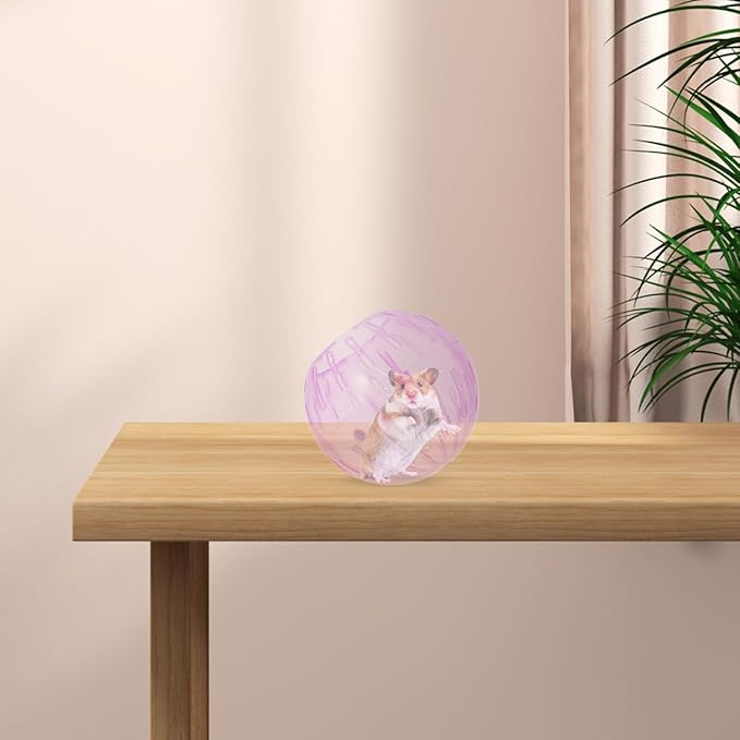 POPETPOP Hamster Running Ball Toy 4 Inch Transparent Exercise Ball for Small Pets Including Hamsters and Guinea Pigs Safe Portable Small Pet Toy for Active Play