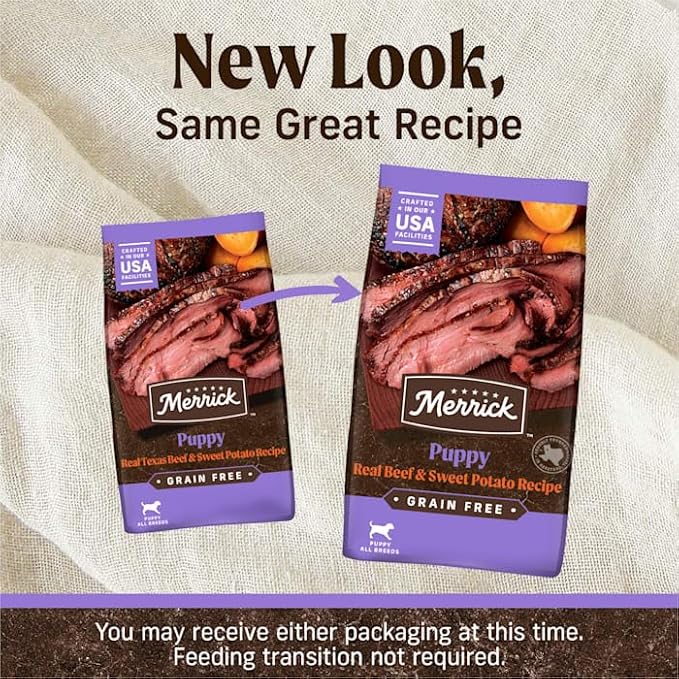 Merrick Grain Free Beef + Sweet Potato Recipe Dry Puppy Food, 4 lbs. ( packaging may vary )