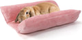 Alphatool 15.7" x 14" Soft Bunny Bed - Rabbit Bed, Warm Cuddle Cushion Plush Mat for Guinea Pig, Ferret, Small Animal - Pink
