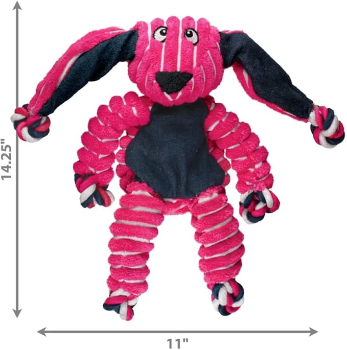 KONG Floppy Knots - Knotted Rope Dog Toy Entices Play - Tug Toy Satisfies Natural Instincts - Dog Supplies with Floppy Design & Minimal Stuffing - Bunny, For Medium/Large Dogs
