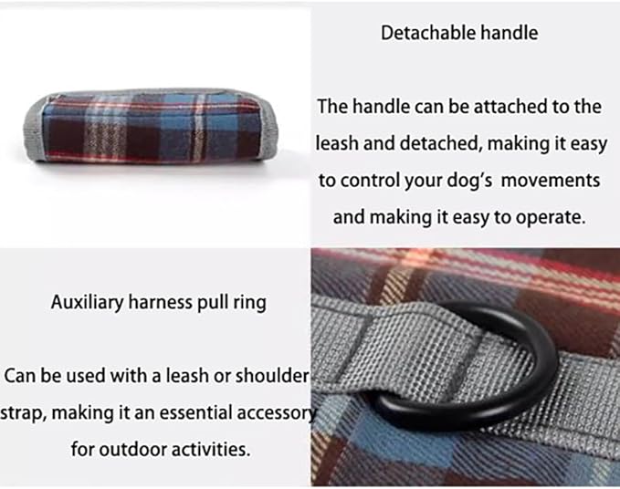 Dog Lift Harness with Handle – Adjustable Pet Support Sling for Rear Legs & HIPS, Padded Detachable Handle, Senior Dog Mobility Aid & Post-Surgery Walking Help(Front Legs red,L)