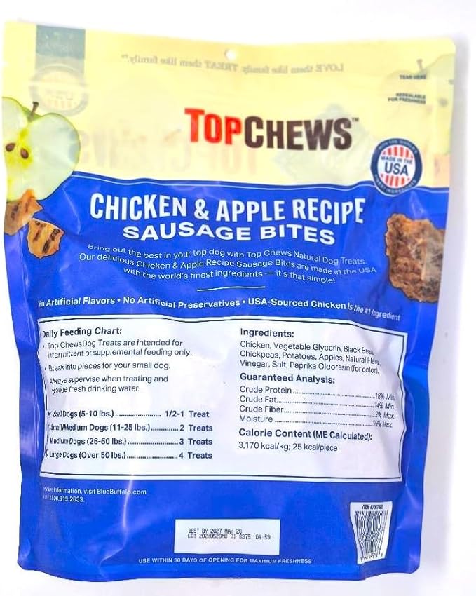 Top Chews Chicken Apple Dog Treats. Chicken Dog Treats. 40 oz.