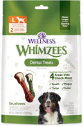 Whimzees Wellness Dog Dental Treats, Large Size Brushzees, (2 Count)