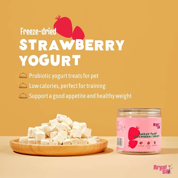 Freeze-Dried Single Ingredient Dog Treats (Strawberry Yogurt with Goat Milk)