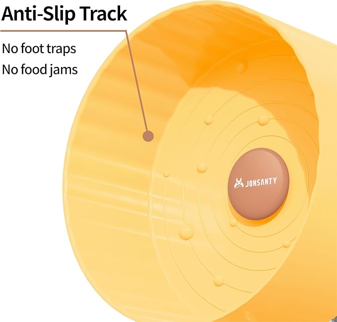8.4" Silent Hamster Wheel, Non-Slip Track, Exercise, Release Stress, Relieve Anxiety, Adjustable Height Stand, for Syrian Dwarf Hamster, Gerbil, Mice, Other Small Medium Sized Pets, Yellow