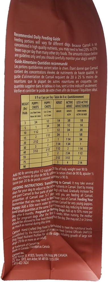 CARNA4 Air Dried Dog Food, Chicken Recipe, Quick Baked Whole Food Nutrition with Sprouted Seeds, Natural Probiotics & Enzymes, No Synthetics - 6 Pound