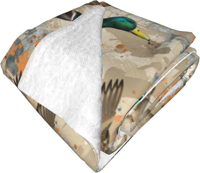 Mallard Ducks Blanket Gifts for Women Men Adults Duck Lovers, Wildlife Plush Fleece Throw Blankets, Cozy Soft Warm Bedding Decor for Sofa Living Room Travel 60"x80"