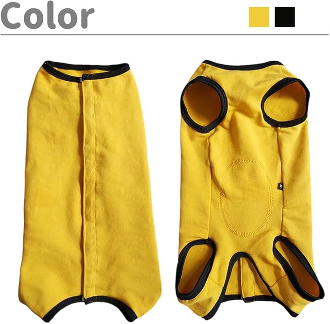 Dog’s Recovery Suit Post Surgery Shirt for Puppy, Wound Protective Clothes for Little Animals(Yellow-m)