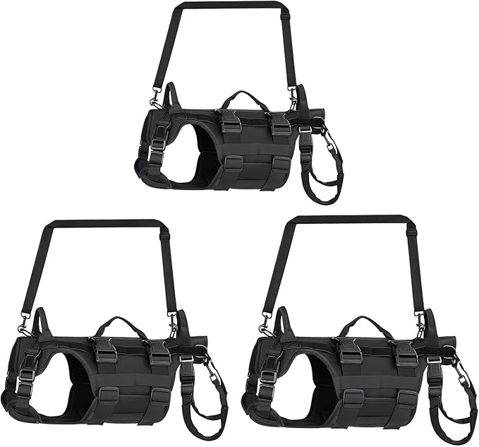 Dog Harness for Senior Hurt or Pets with Full Body Assistance and 3 Handles Pet Rehabilitation Lift with Easy Open Clasps and Water Fabric