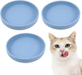 Silicone Dog Bowl Shallow Cat Food Bowls, 6 Inch Wide Cat Bowls Whisker Friendly, No Spill Less Mess Dog Plates for Dry and Wet Food, Set of 3 Puppy Bowls for Small Dogs and Cats