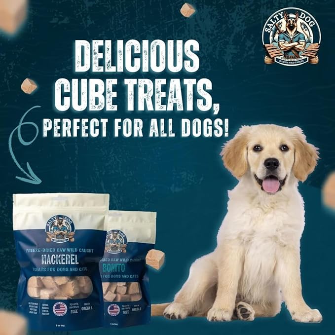 Fish Fillet Dog Treats | Freeze Dried Mackerel Fish for Pets | 5oz | Healthy Dog Treat, Single Ingredient, Protein Training Treats (Mackerel)