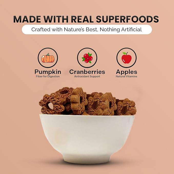 Healthy Dogma Pumpkin, Cranberry & Apple Dog Treats | Warm Fall-Inspired Flavors | All-Natural, Wholesome Ingredients | No Fillers or Preservatives | Tasty & Nutritious Dog Snacks (24 oz (1 lb 8 oz))