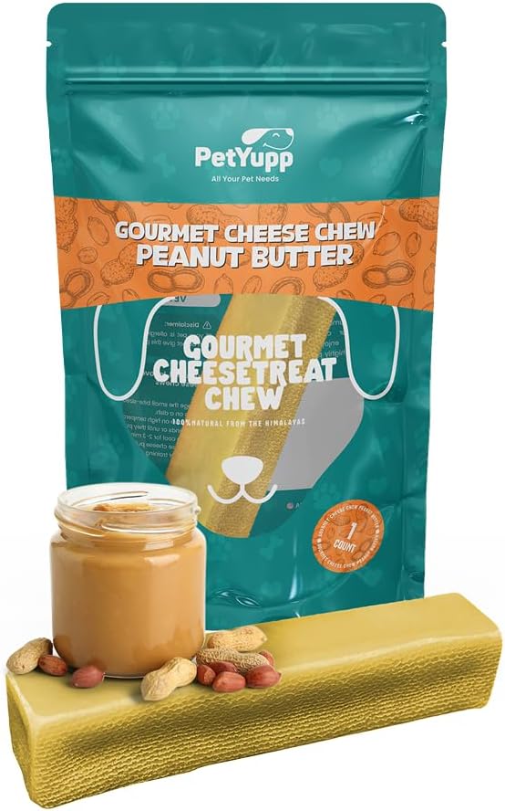 1 Large Peanut Butter Yak Cheese Himalayan Dog Chews - Rich Protein & Low Fat Peanut Butter Yak Chews for Dogs - Gluten-Free & Lactose-Free Treats for Small, Medium & Large Dogs