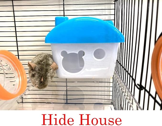 Large Multi-Floors Expandable and Customizable Twin Tower Mansion with Top Lookout Play Zone On Crossover Tube Tunnel for Syrian Hamster Rodent Gerbil Mouse Mice Rat Cage Deep Acrylic Clear Base